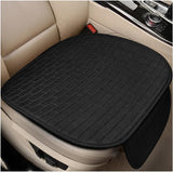 Linen Back Car Seat Cover, Anti-Slip Long Bottom Rear Seat Cover Protector with Storage Pockets, Breathable Linen Rear Bench Seat Protector Cushion Pad for Most Vehicles (Black, Front)