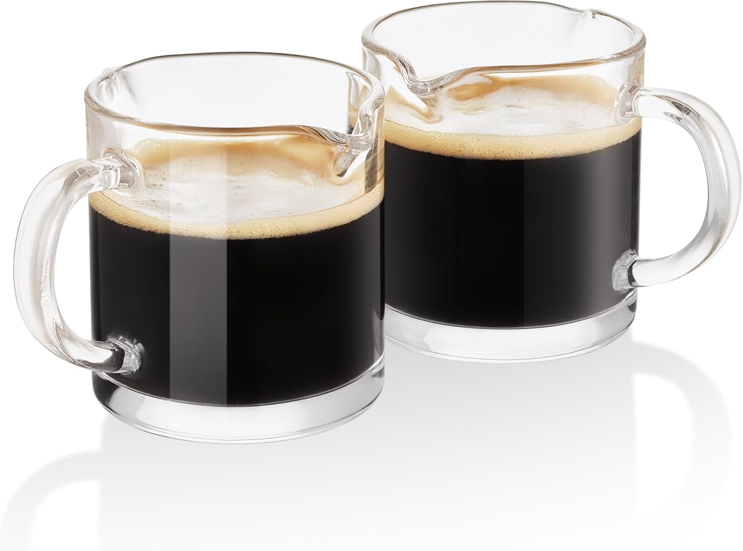 Ackers Shot Glasses Espresso Parts 4.5OZ Double Spouts Milk Cup Clear Glass (Pack of 2)