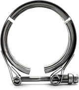 V Band Clamp for Turbo, Automotive Stainless Steel Turbo Clamp with Male Female Flange (4")