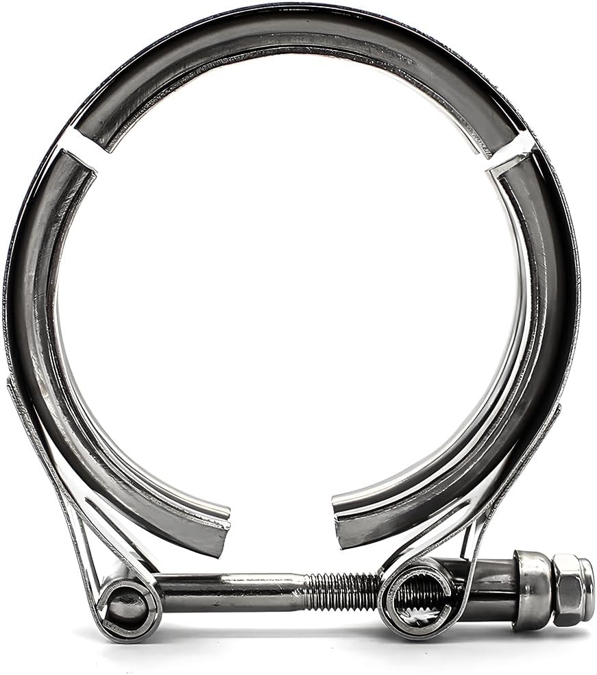 V Band Clamp for Turbo, Automotive Stainless Steel Turbo Clamp with Male Female Flange (4")