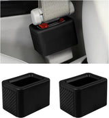2 PCS Seat Belt Buckle Holder, Silicone Seatbelt Buckle Booster for Rear Seats, Seat Belt Buckle Holder to Make Receptacle Stand Upright for Easy Access, Car Accessories (Black)