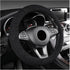 Furry Car Steering Wheel Cover, 15.5-16" Fuzzy Fleece Plush Non-Slip Steering Wheel Cover, Warm Winter Decoration (Black)