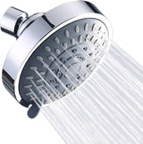 Shower Head, High Pressure Shower Heads 4.1 Inch 5 Settings Rain High Flow Fixed Showerhead for Luxury Shower Experience Even at Low Water Pressure, Chrome