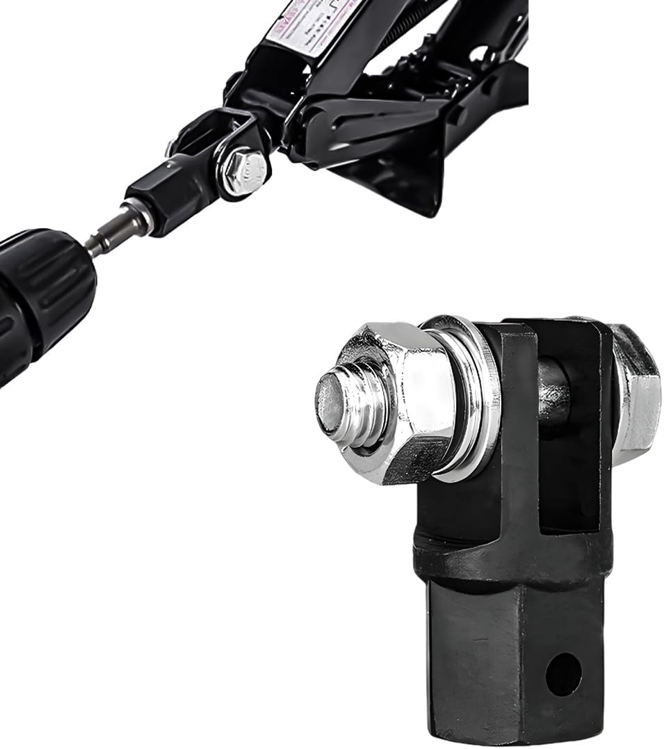 1/2" Scissor Jack Adapter, Scissor Jack Drill Adapter for 1/2 Inch Drive Socket or 13/16 Inch Lug Wrench, Drive Impact Wrench Automotive Sturdy Power Jacks Connector