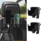 2PCS Multifunctional Car Cup Holder + Car Phone Holder + Car Purse Hook,Hanging Back Seat Car Organizer with Headrest Hooks,Universal Car Organizer Car Accessories Interior