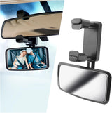 360° Curved Baby Car Mirror without Dead Angle,Clip on Car Seat Mirror for Baby Rear Facing Clips Onto Rearview Mirror,Adjustable Baby Mirror for Car SUV Truck