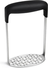 Upgraded Potato Masher, Durable Non-break Handle, Rust-proof, Dishwasher safe, Heavy duty 304 Stainless Steel, Kitchen Gadgets Gifts, Black