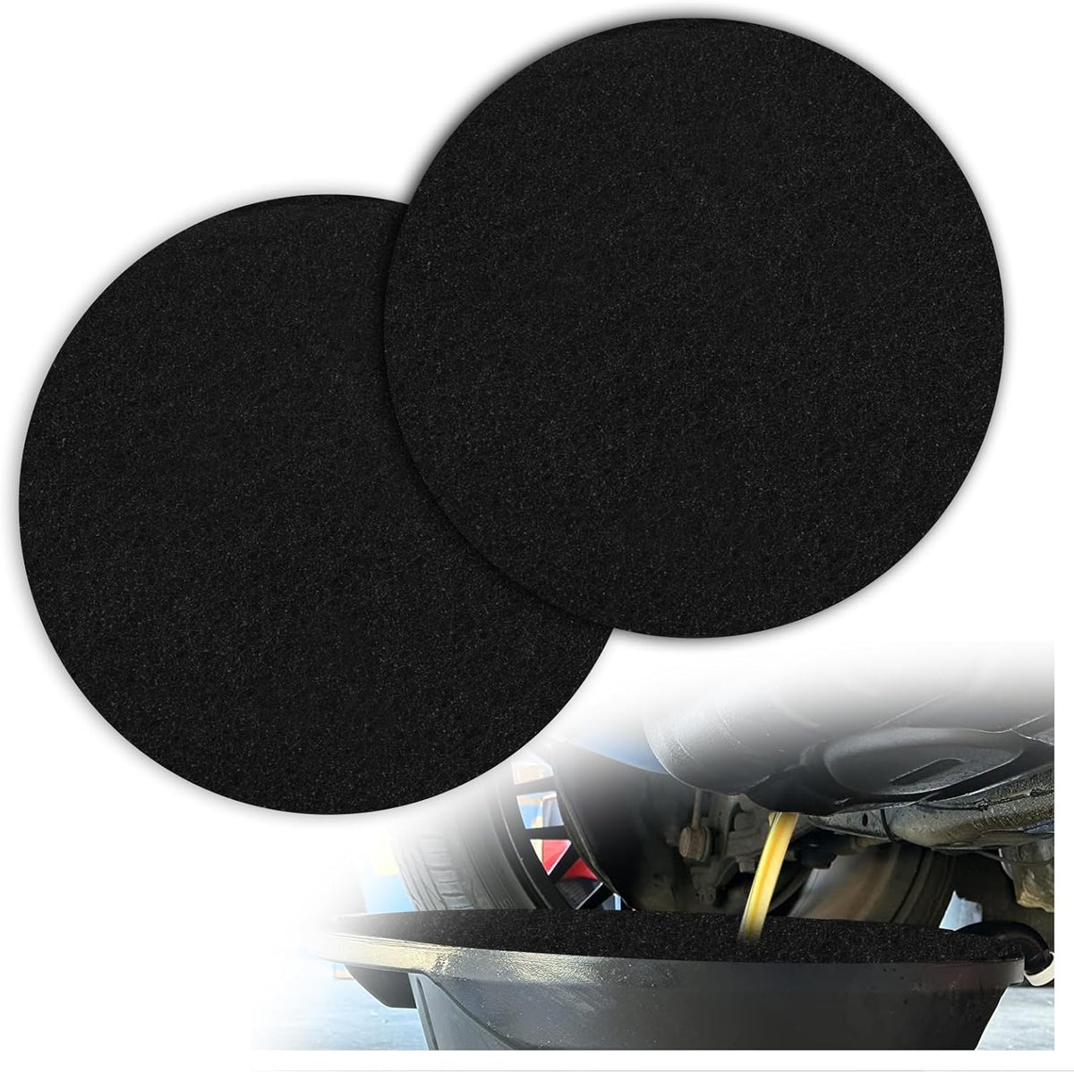 2PCS Oil Drain Splash Pad,15" Oil Splash Pad for Reducing Oil Splash During Oil Changes Fit Oil Catch Pan,Rounded Car Accessories Oil Drain Pan Splash Pad for Professional Repairs