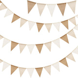 Pre-Strung Burlap Pennant Banner, 39Ft Linen Triangle Flag Bunting, 36pcs Pennant Banner Bunting Garland for Birthday, Wedding, Camping, Rustic Boho Theme Party Decorations