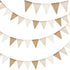 Pre-Strung Burlap Pennant Banner, 39Ft Linen Triangle Flag Bunting, 36pcs Pennant Banner Bunting Garland for Birthday, Wedding, Camping, Rustic Boho Theme Party Decorations