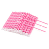 Micro Cotton Swabs, 200pcs Disposable Micro Applicator, Microswabs for Eyelash Extensions, Micro Applicator Brush Cleaning Tool for Lashes, Dental, Nails, Eyeliner and Personal Care (Pink)