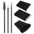 300pc Eyelash Extension Supplies Kit, 100pc Disposable Lip Wands, Mascara Brush Applicators, Micro Swabs for Eyebrow, Eyelash Extension and Makeup Kits (Black)