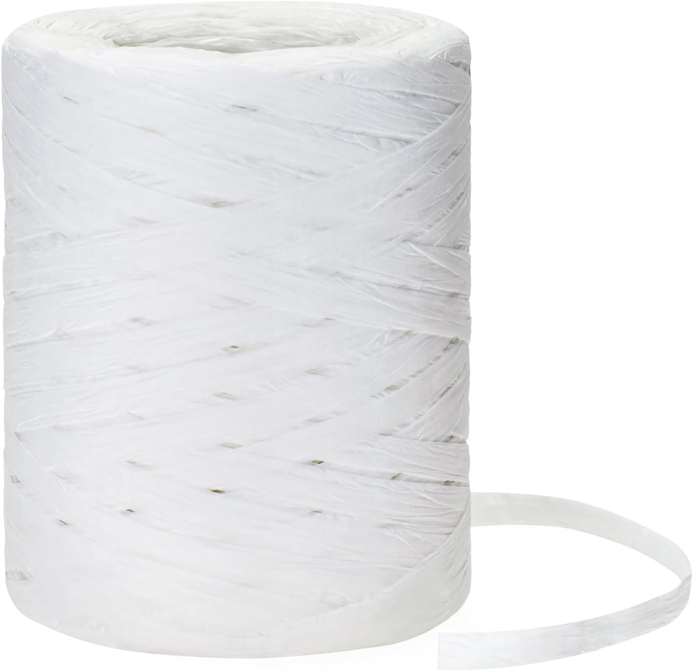 218 Yards Raffia Paper Craft Ribbon, 1/4 Inch Wide Raffia Ribbon, White Packing Paper String for Gift Wrapping, DIY Arts & Crafts, Christmas Holiday Decor