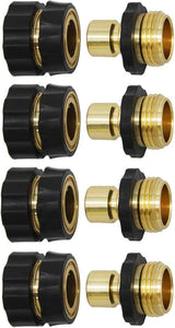 3/4 Inch Garden Hose Fitting Quick Connector Male and Female Set, 4 Set, Garden Hose Adapter, Quick Connect Hose Fittings, Garden Hose Connector, Hose Attachment