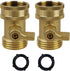 Water Hose Shut Off Valve, 2 Pack Heavy Duty 3/4 Inch Solid Brass Garden Hose Connector, TWIS3003