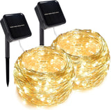 2 Pack Solar String Lights Outdoor, Total 80 FT 240 LED Solar Fairy Lights Outside Waterproof 8 Modes, Christmas Tree Light for Patio Garden Party Backyard Wedding Decor Warm White