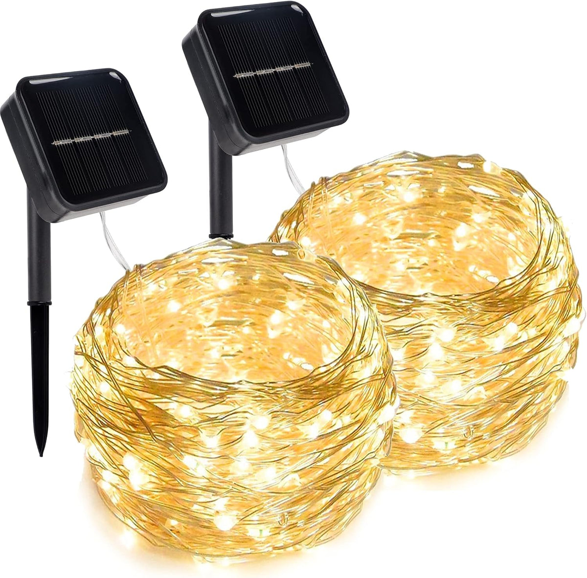 2 Pack Solar String Lights Outdoor, Total 80 FT 240 LED Solar Fairy Lights Outside Waterproof 8 Modes, Christmas Tree Light for Patio Garden Party Backyard Wedding Decor Warm White