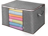 Non-Woven Clothes Storage Bag 90L - Large Capacity Dustproof Organizer with Clear Window for Seasonal Wardrobe