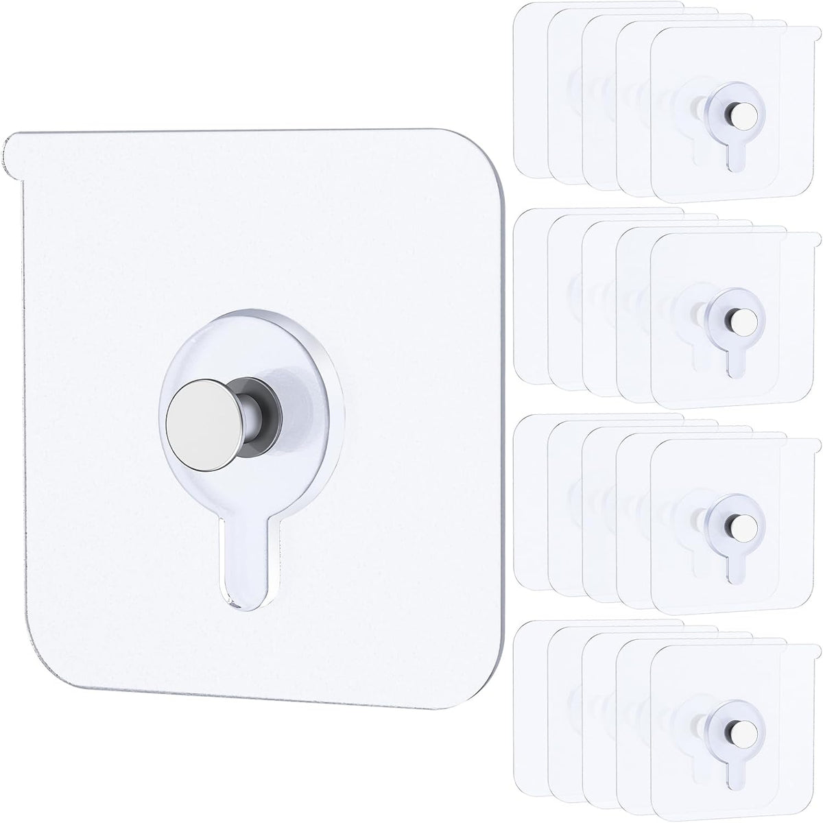 20 Pcs Adhesive Picture Hooks 20 lbs Max 2.2”Load No Drill Screw Stickers Heavy Duty Picture Hangers Without Nails No Nail Wall Hooks for Hanging Frame Hanger Sticky Hook for Bathroom Kitchen