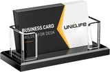 Acrylic Business Card Holder for Desk 1 Slot Clear Horizontal Business Card Stand for Men & Women Desktop Name Card Display Stand Card Organizer for Office Home Exhibition, 60 Card Capacity