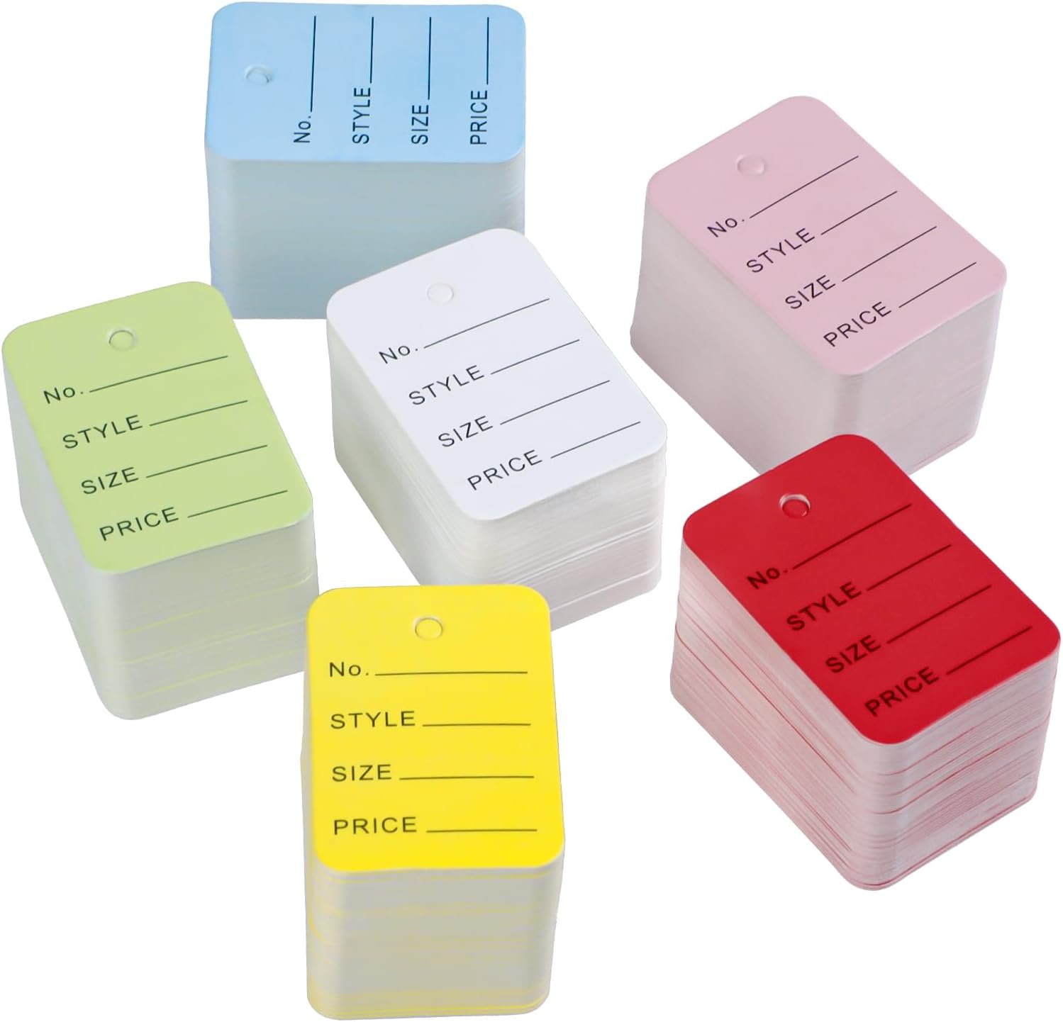 900 Pcs Unstrung Price Tags for Clothes Writable Colored Clothing Tag Without String Small Paper Tags for Pricing Hang Tag Labels for Retail Jewelry Merchandise, 2" x 1 2/5"