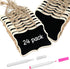 24 Pack Mini Chalkboard Signs for Food, Small Chalkboard Signs with Strings Chalk Markers & Replacement Stickers, Hanging Chalkboards Sign Reusable Wooden Food Labels for Party Buffet Wedding