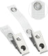 50 Pcs Metal Badge Clips with Grid Surface PVC Straps Double-Hole ID Badge Clips and Straps with Snap Heavy-Duty ID Strap Clips for Badge Name Tag for ID Card Holders