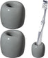 Ceramic Toothbrush Holders for Bathrooms, Sleek Tooth Brush Holder Toothbrush Stand Tooth Brushing Holder, Portable Bathroom Accessories Organizer, Grey, 2 Pack