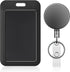 3 Pack Sliding Badge Holder Vertical Plastic Case and 2 Pack Metal Retractable Keychain Heavy Duty Metal Retractable Badge Reel