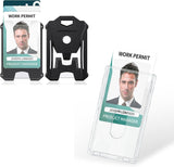 2 Pack Heavy Duty Badge Holder with Clear Window and 2 Pack Thumb-Slot Badge Holder Clear ID Card Holders for Office School ID Credit Cards Proximity Cards Driver’s Licenses Passes