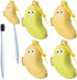 4Pcs Banana Toothbrush Set Includes Yellow Cyan, Portable Banana Toothbrush Holder with Toothpaste Dispenser, Home Goods Suitable for Home Use or Travel