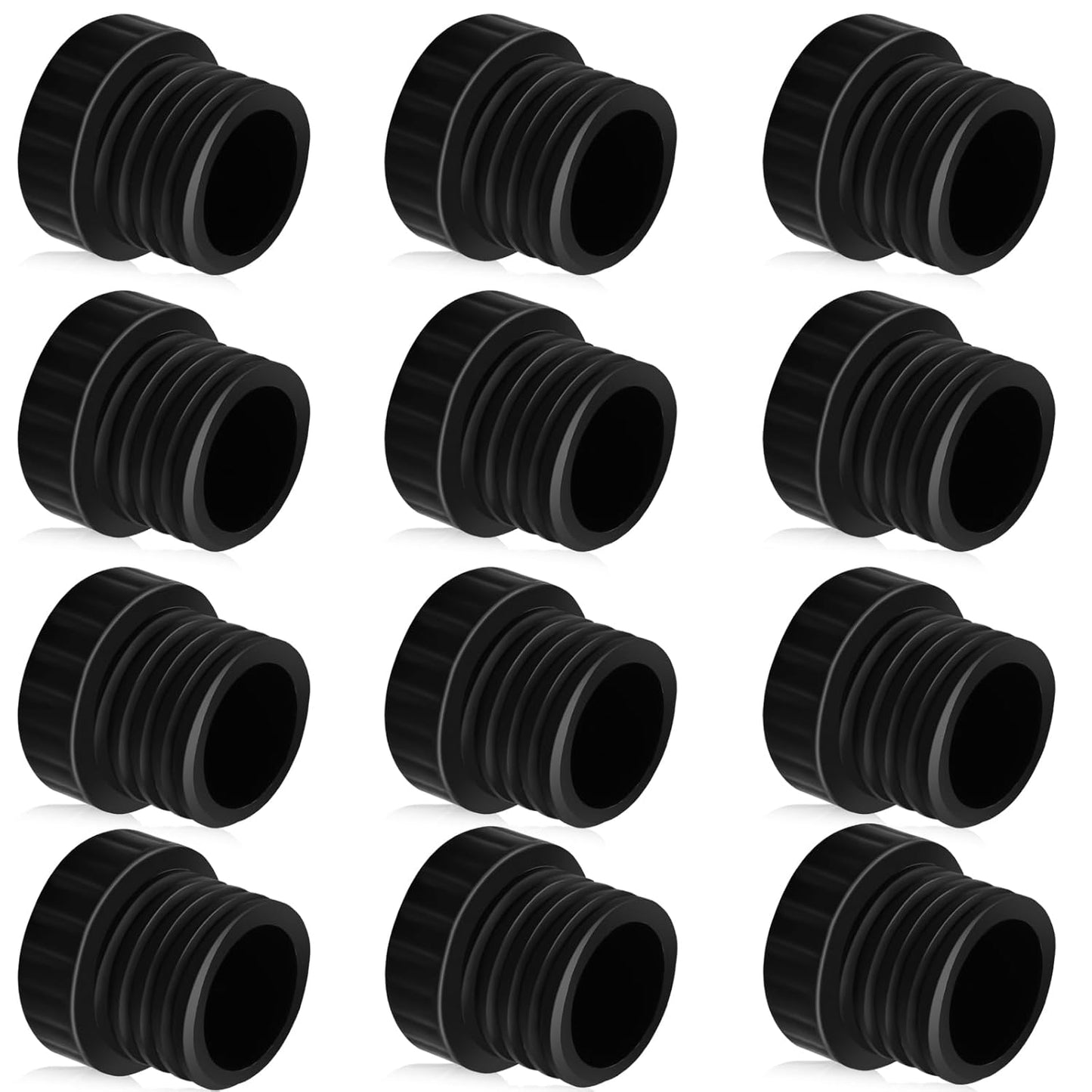 12Pcs Light Socket Covers, Safety Cap Plugs for String Lights, Protective Caps for Recessed/Standard Sockets (Black)