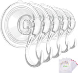 Large Suction Cup Hooks with Wipes, Heavy Duty, Removable and Reusable, Clear, 5 Pcs