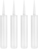 Empty Caulking Sealant Tubes - 11 Oz Capacity Each, 4 Pack Reusable Plastic, for Standard Caulking Guns