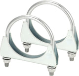 U-Bolt Muffler Tip Exhaust Hook, 2 Pack 3" OD Universal Silencer Exhaust Clip, Steel Exhaust Pipe Clamp