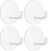 Adhesive Hooks, Small Metal Shower Wall Stick on Hooks, Waterproof, 2 Extra Adhesive Strips, Round, White, 4 Pcs