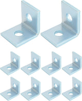 10-Pack Heavy Duty L-Shaped Connector Brackets - 2 Hole, Compatible with All 1-5/8" Strut Channels, 1/2" Bolt Hole, 90 Degree Angle, Electrogalvanized Carbon Steel