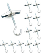 Ceiling Hooks, 12 Packs 3-9/16" Spring Toggle Wing Bolts Wall Fixing Heavy Duty Pothook for Hanging Plants, Swag Hooks Plant Hooks Toggle Hooks