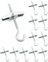 Ceiling Hooks, 12 Packs 3-9/16" Spring Toggle Wing Bolts Wall Fixing Heavy Duty Pothook for Hanging Plants, Swag Hooks Plant Hooks Toggle Hooks