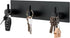 Magnetic Key Holder Wall Mount, Metal Adhesive Key Hanger with 3 Hooks, No Drilling, 2 Mount Options, Black, Small
