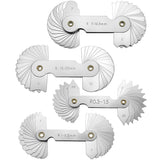 4 Pack Radius Gauge Set, Precision Stainless Steel Measurement Tool for Convex & Concave Surfaces, R0.3-1.5mm/ R1-6.5mm/ R7-14.5mm/ R15-25mm