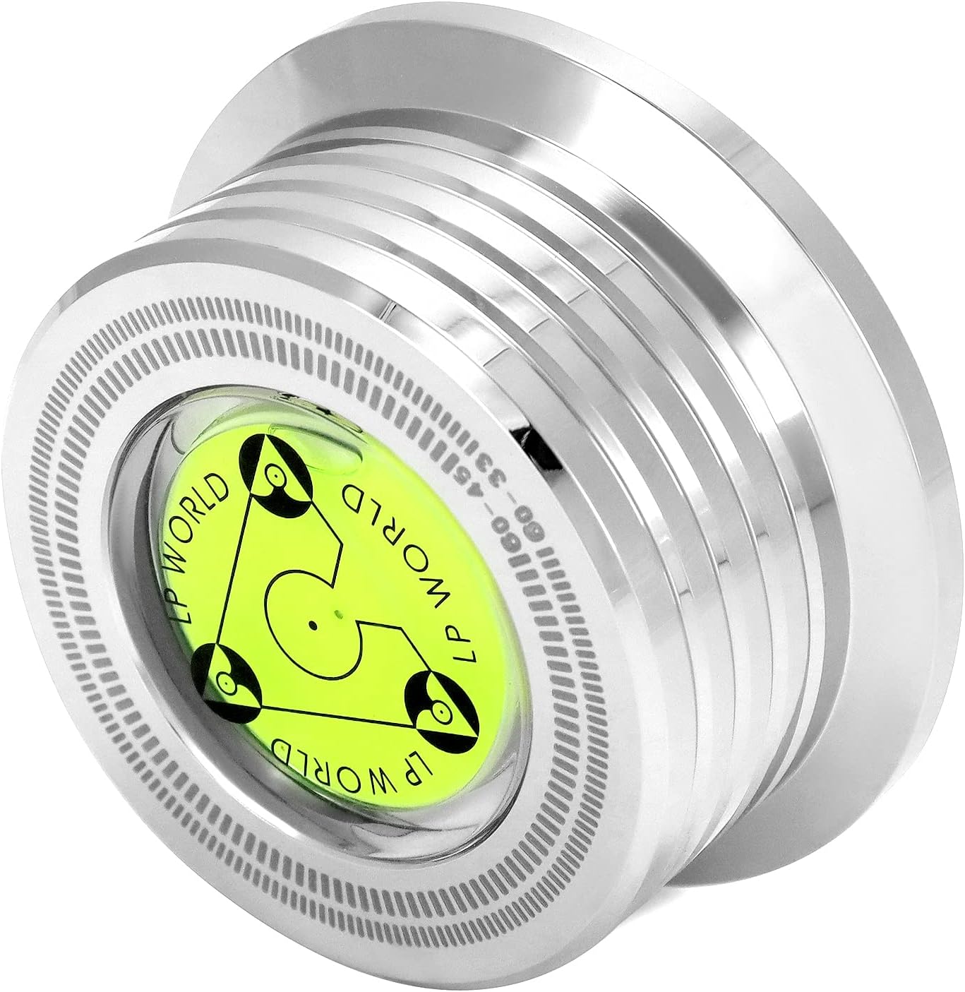 Record Weight Phono Disc Stabilizer, 60HZ Record Weight Stabilizer, with Bubble Leveling (60Hz, Silver)