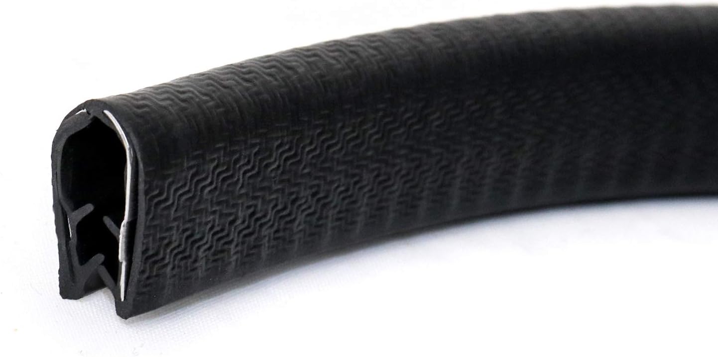 U-Shape Edge Trim, 10 Feet Weather Stripping Car Door Edge Protector, Flexible Push-On Rubber Guard for 1/4" Sharp Metal Edges