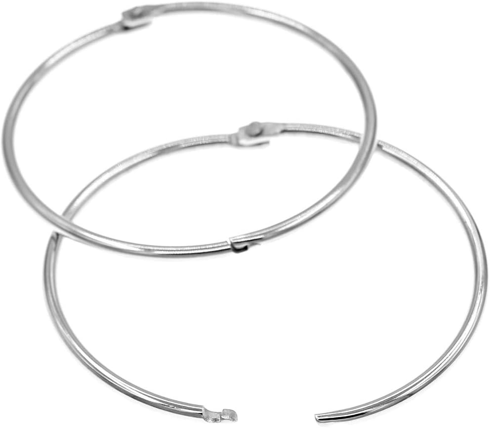 3 Inch Extra Large Metal Book Rings - Loose Leaf Binder Rings, Easy to Open and Close, 20 Pack Jumbo Silver Circular Shower Curtain Ring Loops for Drape, Bathroom, Home Decor (76 mm)