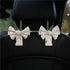 2 Pack Car Purse Hooks, Cute Bow Car Seat Headrest Hook Hanger for Purses and Bags, Space-Saving Car Accessory (Cream white)