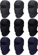 9 Pieces Balaclava Full Face Mask UV Sun Protection Face Cover Summer Cooling Neck Gaiter Breathable Windproof Hood (Black, Gray, Navy Blue), One Size
