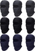 9 Pieces Balaclava Full Face Mask UV Sun Protection Face Cover Summer Cooling Neck Gaiter Breathable Windproof Hood (Black, Gray, Navy Blue), One Size