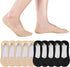 Ice Silk No Show Socks - 10 Pairs, Low Cut, Nonslip, Invisible, Thin (Black, Nude)