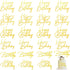 24 Pieces Gold Happy Birthday Cake Toppers Mirror Acrylic Cupcake Topper Happy Birthday Sign for Cake Side Cupcake Decorations, 6 Styles