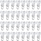 Curtain Track Roller Hooks Rail Pulleys Runners Plastic Ceiling Gliders Window Rod Dual Wheel Roller Carriers Mounted Curtain Track for Window Rail Rod Room Dividers(30 Pcs)